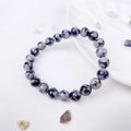 Wholesale Price Polished Gemstone  Snowflake Obsidian Bracelet  Beads Jewellery  for Beauty Gift