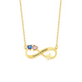 Personalized 2 Birthstone Heartbeat Infinity Necklace Jewelry Gift For Girls Family Couple Gifts