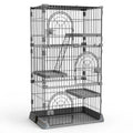 Wholesale High Quality Luxury Cat Cage Cat Villa 4 Layer Stainless Steel Wire Cage Large Free Space Cat House with Toilet