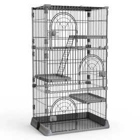 Wholesale High Quality Luxury Cat Cage Cat Villa 4 Layer Stainless Steel Wire Cage Large Free Space Cat House with Toilet