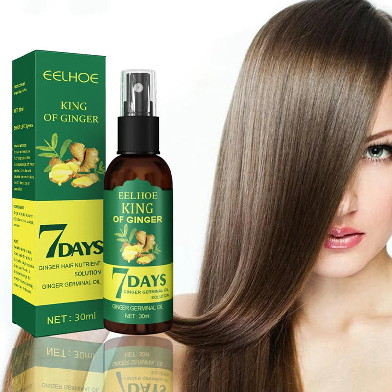 EELHOE king of Ginger Herbal Hair Repairing Oil Mix 7days Ginger Germinal Oil Solution Best Hair Growth Care Oil Spray for Woman