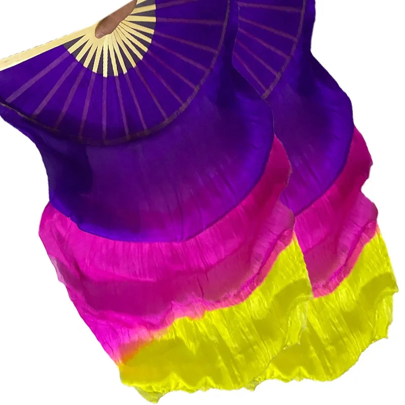 Wholesale Professional Performance Wear Adult Belly Dance Class Polyester Hand Training Long Fans with Veil