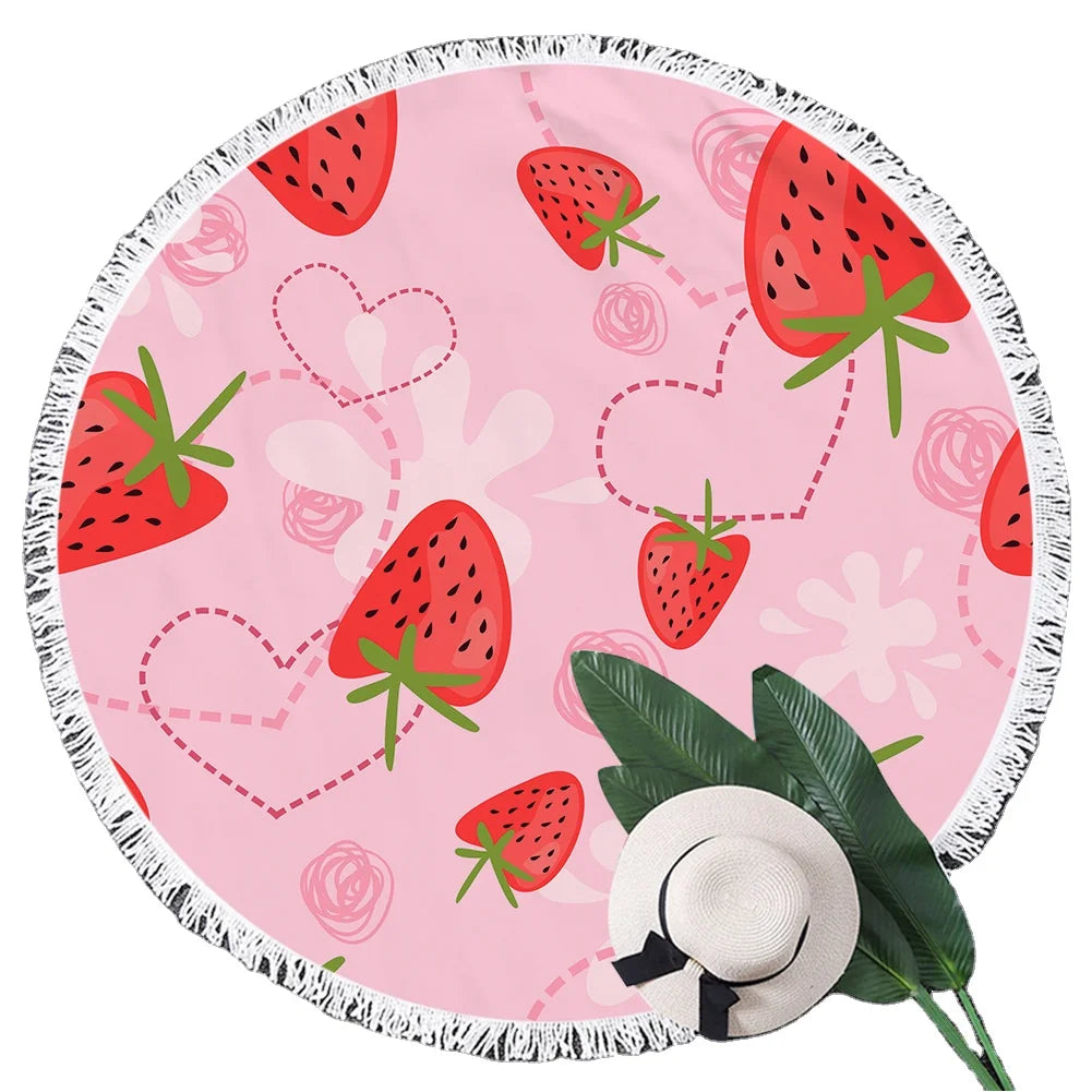 Custom Design Novelty Printed Mandala Eco-Friendly Quick-Dry Microfiber Round Beach Towel Sand-Free Superdry with Tassel