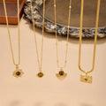 Wholesale Trendy Tiger Eye Stone Pendant Necklace Gold Plated Stainless Steel Brown Flower Necklace for Women Daily