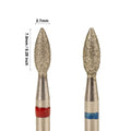 3/32" F M Wholesale  E File Safety Professional Flame Drop Russian Cuticle Diamond Nail Drill Bits Manicure Storage