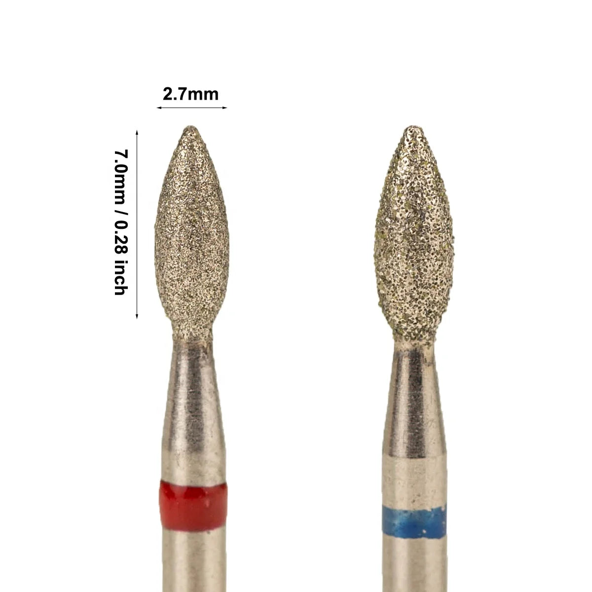 3/32" F M Wholesale  E File Safety Professional Flame Drop Russian Cuticle Diamond Nail Drill Bits Manicure Storage