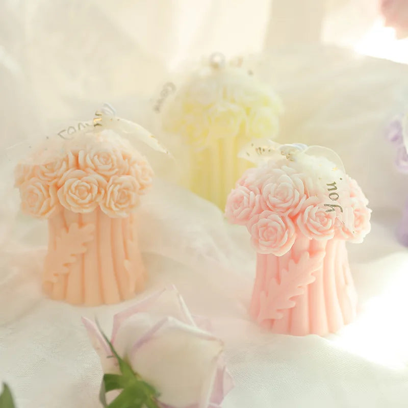 Wholesale Scented Candles with Souvenirs Creative Modeling Candles Diy Rose Bouquet Scented Candles