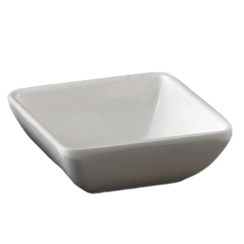 Restaurant Dinnerware Japanese Dipping Seasoning Serving White Square Melamine Sauce Dish