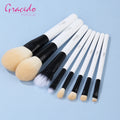 Gracedo Professional 8-Piece Wooden Handle Synthetic Hair Makeup Brush Set with Concealer Custom Logo Option Luxury Quality