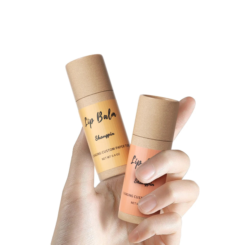 Eco-Friendly Paperboard Lip Balm Container Deodorant Skincare Type Custom Logo Kraft Paper Push-Up Lip Balm Packaging Tube