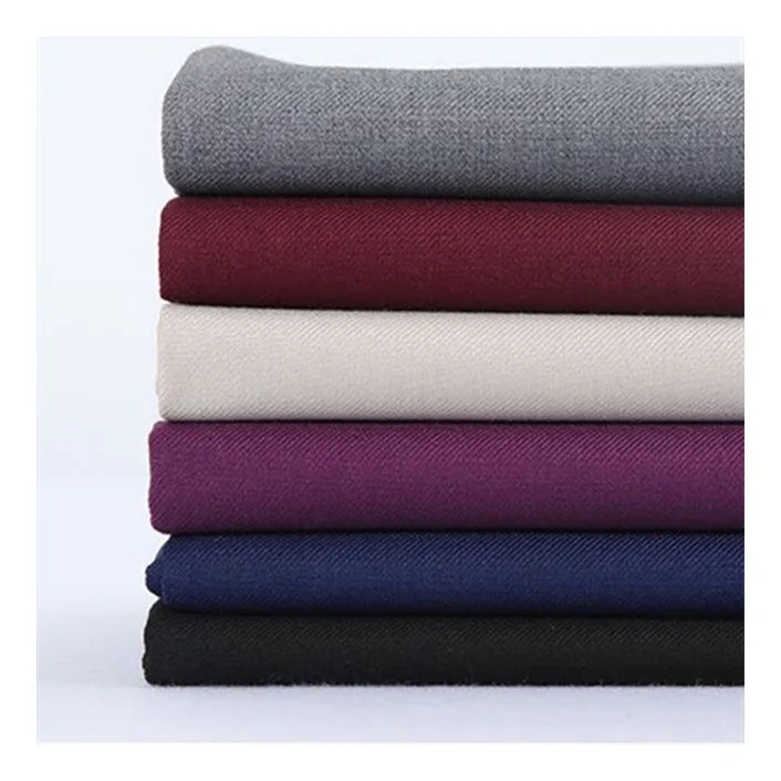 TR Fabric 65% Polyester 35% Viscose Solid Plain Fabric with Stretch for Work Wear Clothing