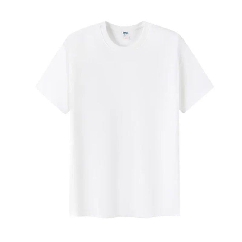 Men's 100% Cotton White T-Shirt Blanks Formal Oversized (Short Length) with Pattern 300 Grams Fabric Weight Customizable Design