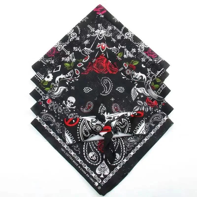 Custom Logo Dark Color Headwear 100% Cotton Packaging Multifunction Bandana