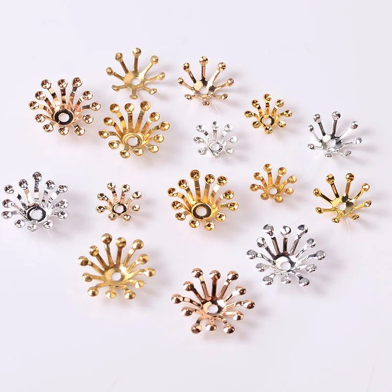 Connectors Petal Brass Filigree DIY Jewelry Handmade Parts Material Accessories Parts Making Flower Crown Beads Caps