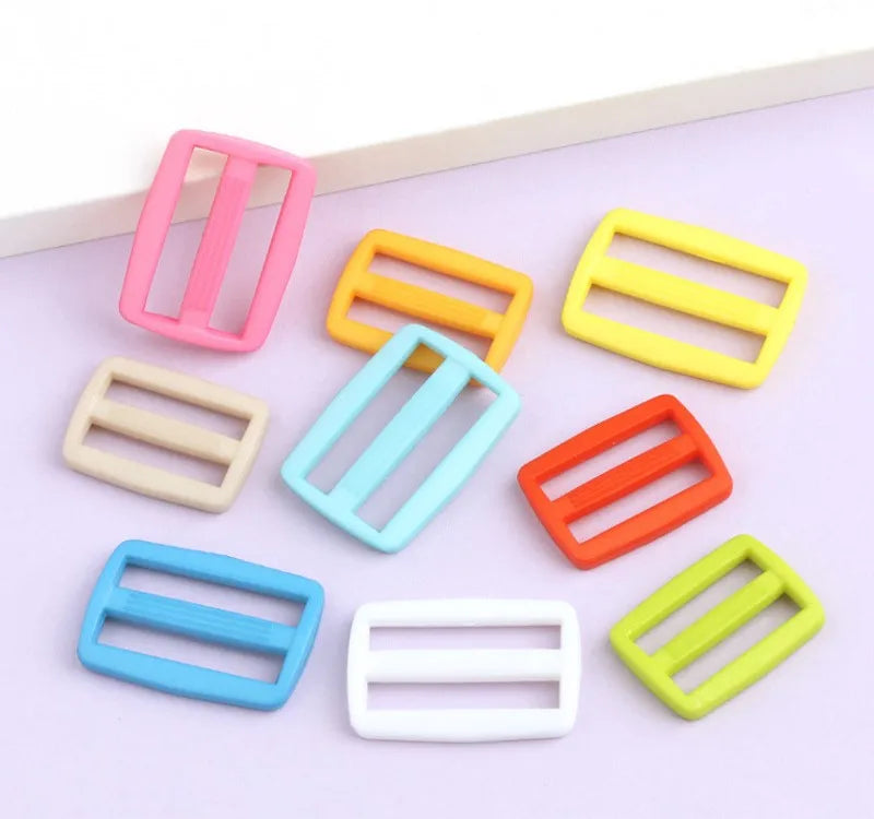 High Quality Thickening Colorful 3-way Square Plastic Buckle Adjustable Nylon Slide Eco-friendly Nickel-Free