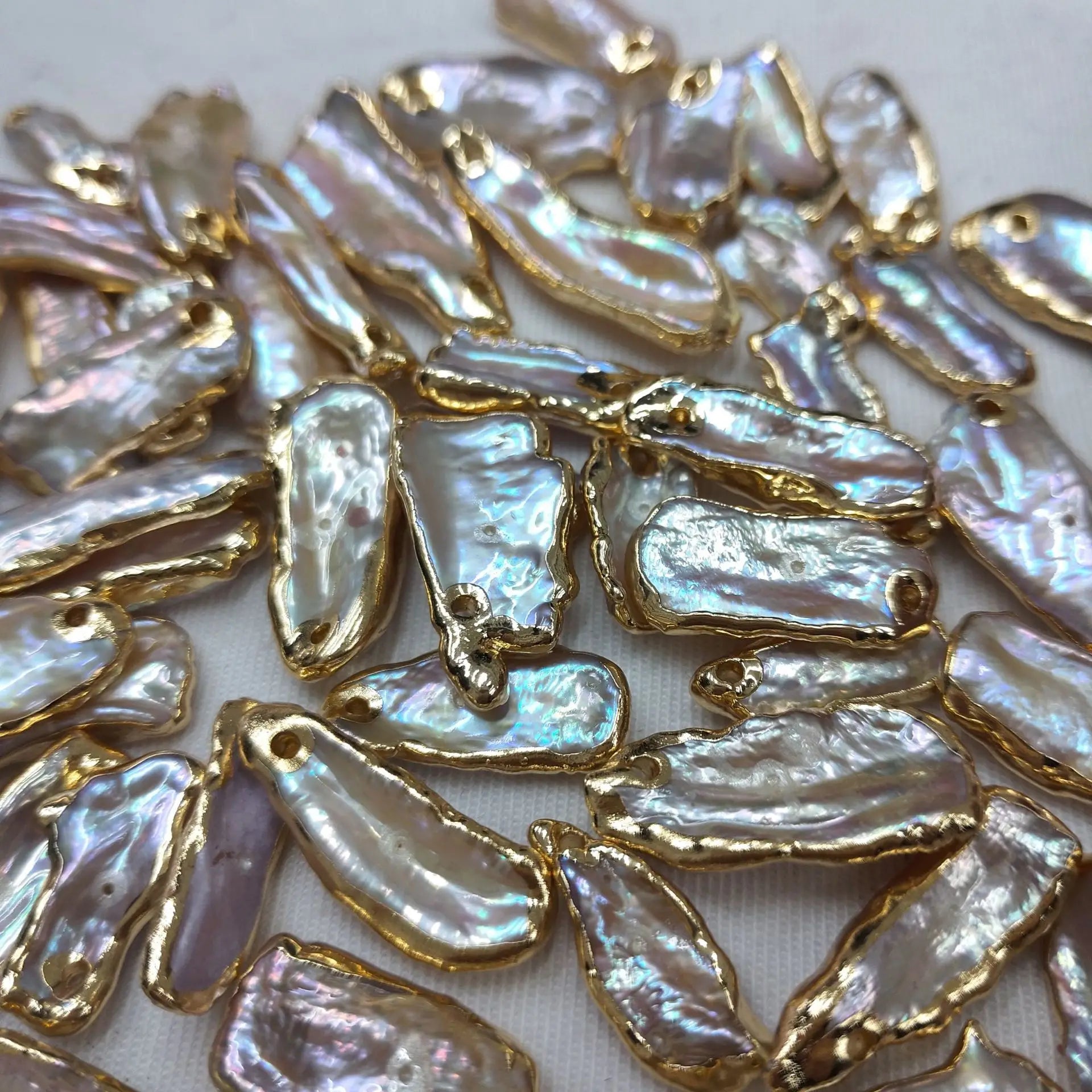New Arrived Natural Pearl Bead Gold Plated Connector Pendant Charm for Jewelry Making