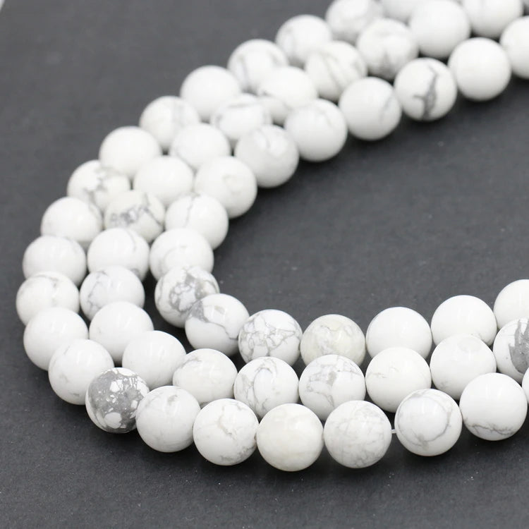 Wholesale Natural Stone Beads 4mm 6mm 8mm White Howlite Stone Beads for Jewelry Making