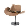Fashion Chic 4 Colors Felt Cowgirl Hats 100% Australian Wool Felt Western Vintage Cowboy Hat with Leather Band