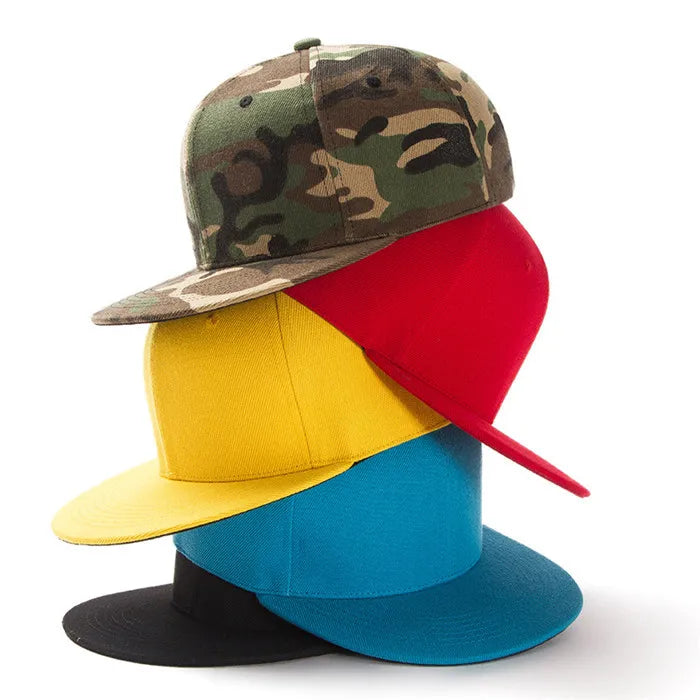 6 Panel Flat Brim Hip Hop Blank Snapback Baseball Caps 100% Cotton Children Custom Print Embroidered Logo