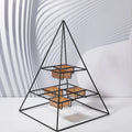 Merlin Living Wrought Iron Glass Candlestick Multi-Layer Iron Crystal Holders with Tall Candles for Home Decoration