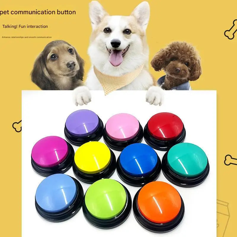 Plastic Voice Recording Button Toys for Pet Training Educational Button Buzzers with Talk Sounding Communication for Dogs & Cats
