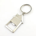 Custom logo New House Shape KeyChain Beer Bottle Opener Laser Engraving Blank Metal Keychain Key Rings Realtor Closing Gifts