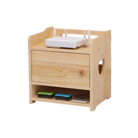 Solid Wood Standing Type Double Tier American Style WiFi Router Rack Cable Management Box Hidden Wire Set-Top Box Storage Racks