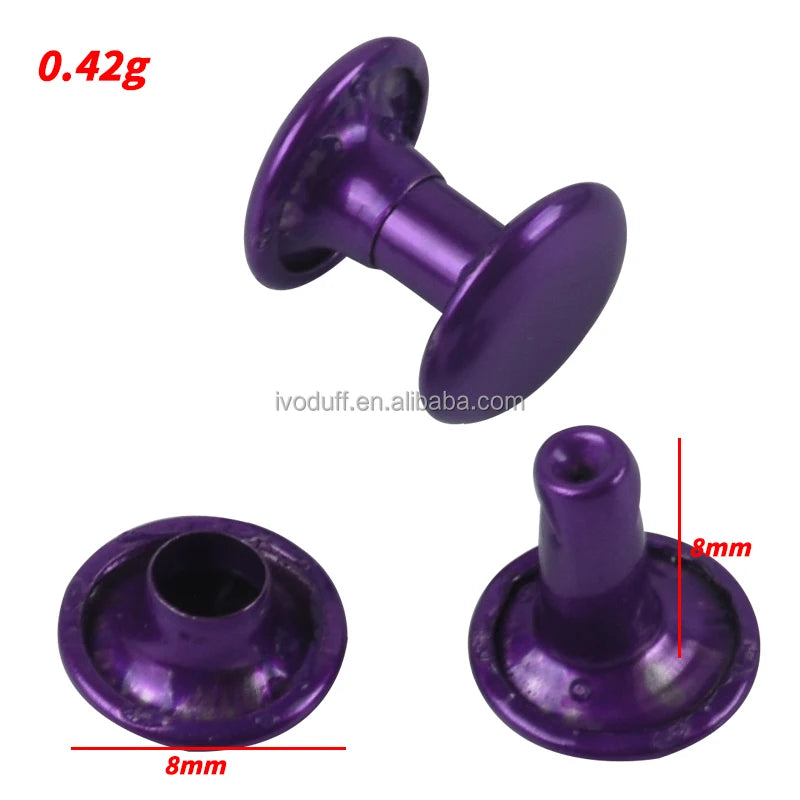6*6mm 8*8mm Metal Bag Leather Fastener Snap Studs Double Cap Rivet