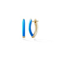 925 Sterling Silver 18k Gold Enamel Huggie Hoop Earring