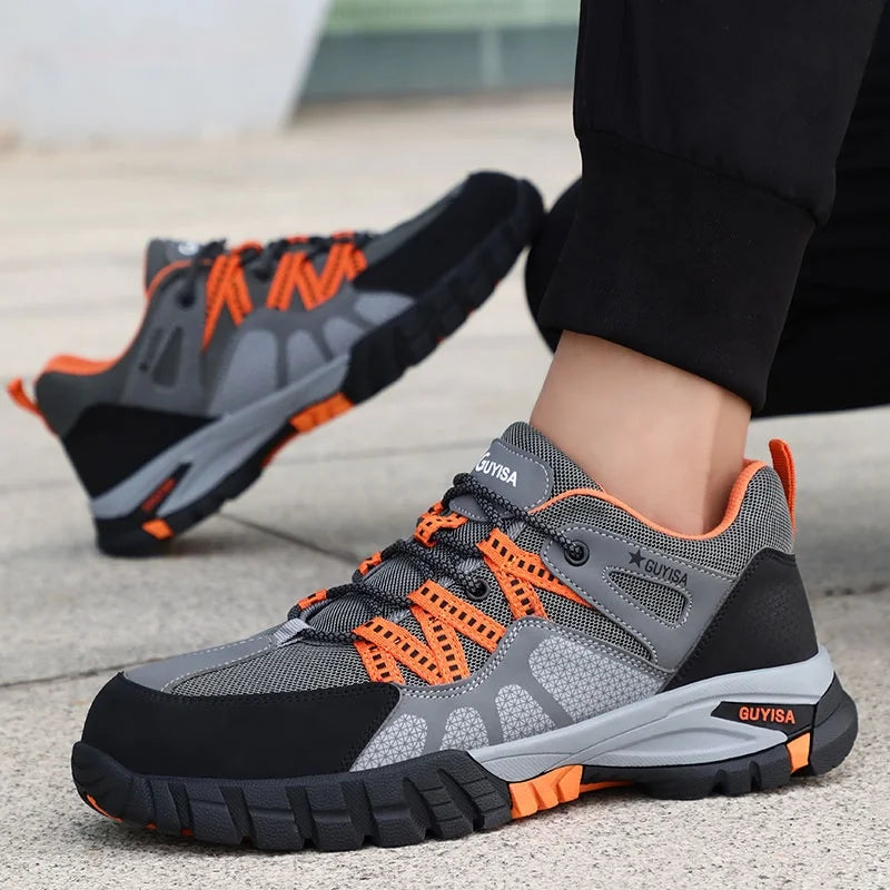GUYISA Factory's Fashion Design Summer Work Safety Shoes Waterproof Microfiber Leather Upper with Steel Toe for Outdoor MegaBDM