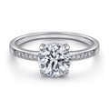 Halo Ring Round Brilliant 925 Sterling Silver Ring Set for Women