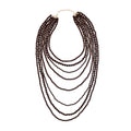 Coffee Beads Stacked Collarbone Chain Necklace Statement Creative Multi-layer Crushed Stone Necklace