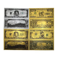 Wholesale Metal Crafts American Dollar Money Bill Set USA Silver 24k Gold Foil Plated Dollar Bill Banknotes
