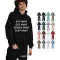 Heavyweight 2 Two Piece Hoodies and Sweat Pants Set Quality Custom French Terry Cotton Women Men Hoodie Sweatpants Set Unisex