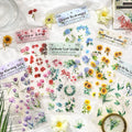 6 Sheets Per Pack Yashihuashe Cut Film Handbook Stickers Retro Waterproof Pet Flower Handbook Stickers