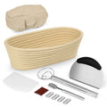 European Style Baking Tool Set Stainless Steel Bread Cutter Shaping Knife Flour Mixer Fermentation Blue 12 Piece Set