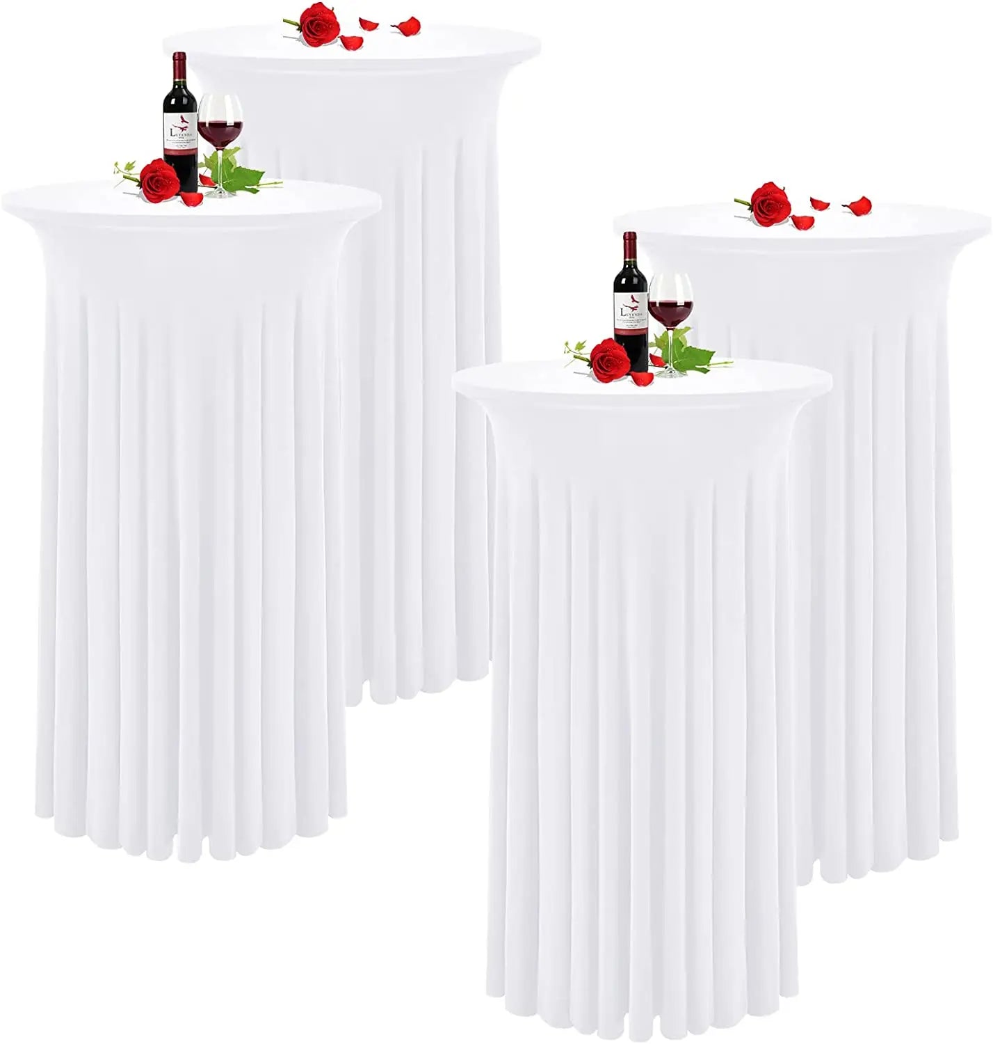 Direct Factory Popular Spandex Cocktail  Table Cover bar Tablecloth With Pleats Skirt