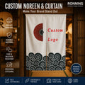 Full Color Sublimation Canvas Linen Personalized Text Photo Cuisine Sushi Restaurant Custom Entrance Doorway Japanese Curtain MegaBDM