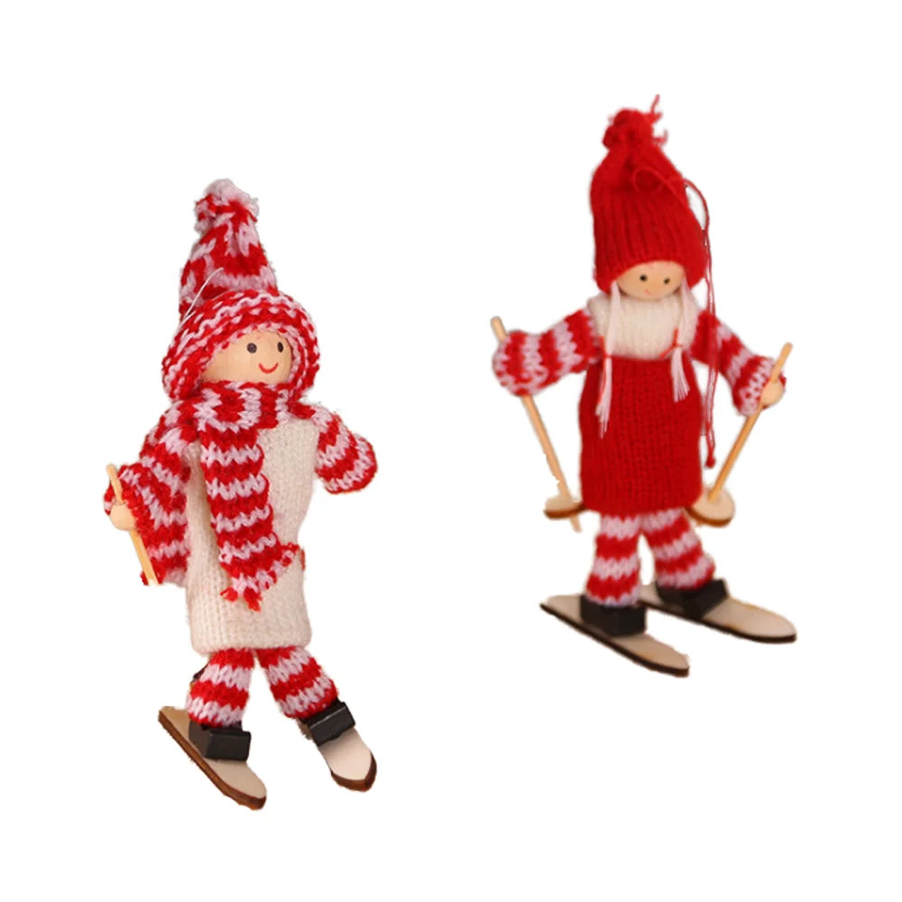 2024 Hot Sale Christmas Skiing Plush Doll Christmas Decorative Toys and Ornaments for Promotions