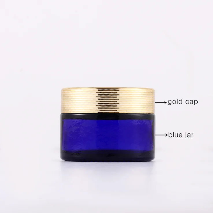 80g Empty Amber Glass Cosmetic Jar Glass Amber Jars Glass with Metal Lid