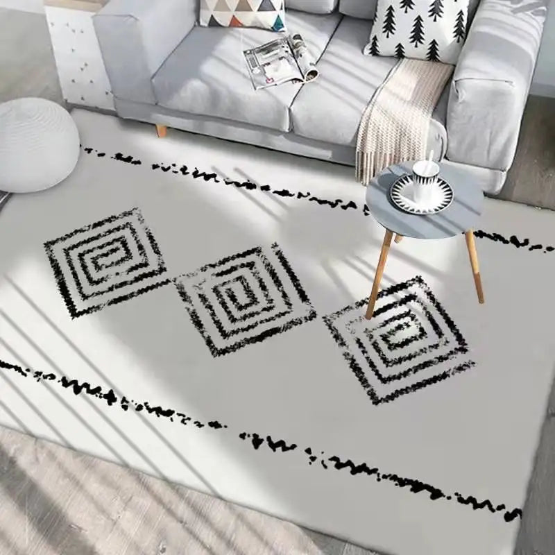 Moroccan Rug With Tassel of Boho Home Woven Tufted Carpet Door Mats
