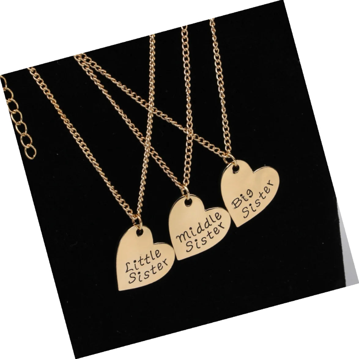New 2023 European and American Jewelry Three Piece Necklace Set for Big/Mid/Lit Sisters's Friend Love Girls Necklace