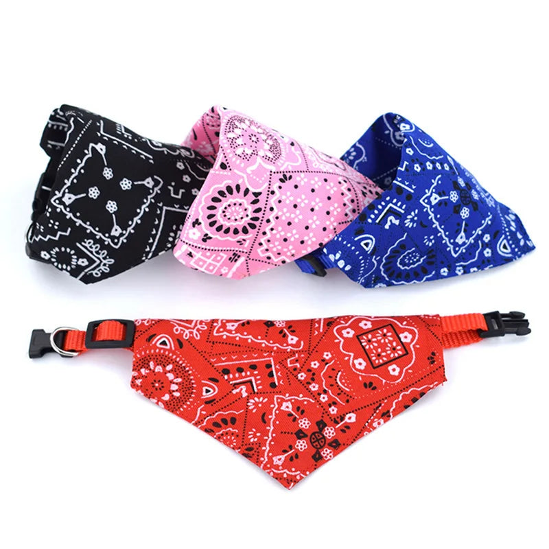 Wholesale Custom Print Logo Pet Accessories Scarf Adjustable Personalized Soft Buckle Luxury Dog Triangle Bandana Collar
