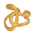Open Ring Textured Stainless Steel Fashion Jewelry Factory Direct Supply Waterproof for Engagement Party Anniversary