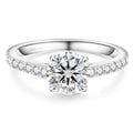 Trendy 1.0CT 2.0CT VVS Moissanite Diamond Promise Bridal Wedding Band 925 Silver White Gold Plated GRA Certified Engagement Ring