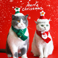 Solid-color Cute Design Knitted Christmas Snowhouse Tree Santa Claus Plush Warmth protection Christmas Pet cat and Dog Scarf