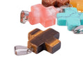 Huiying Cross shaped stone yellow tiger eye pendant beads jewelry making jewelry