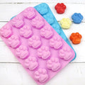 Cat Claw Shaped 15-Hole Silicone Mold for Cake DIY Handmade Candle Soap Ice Block Molds Kitchen Baking Tools Packaged OPP Bag