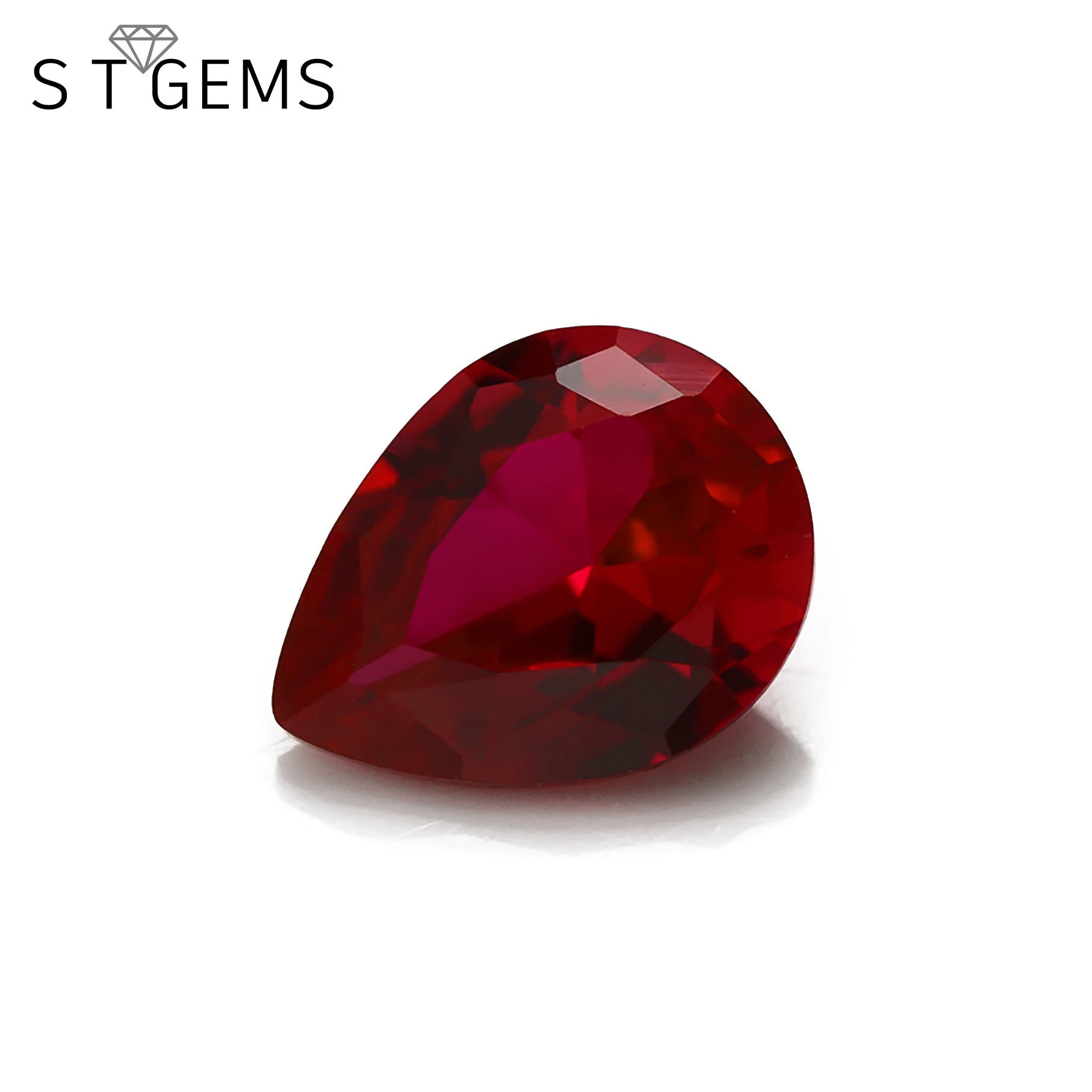 Wholesale Loose Gemstones Red Corundum Pear Cut 5# Ruby Stone Price for Sale