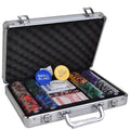 High Quality 100-500 Pcs Clay Aluminum Suitcase Wheat Game Pokers Coins Professional Custom Metal Box Poker Chip Set Supplier
